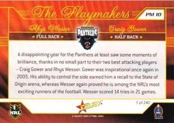 2005 Select Power - Playmakers #PM10 Rhys Wesser / Craig Gower Back